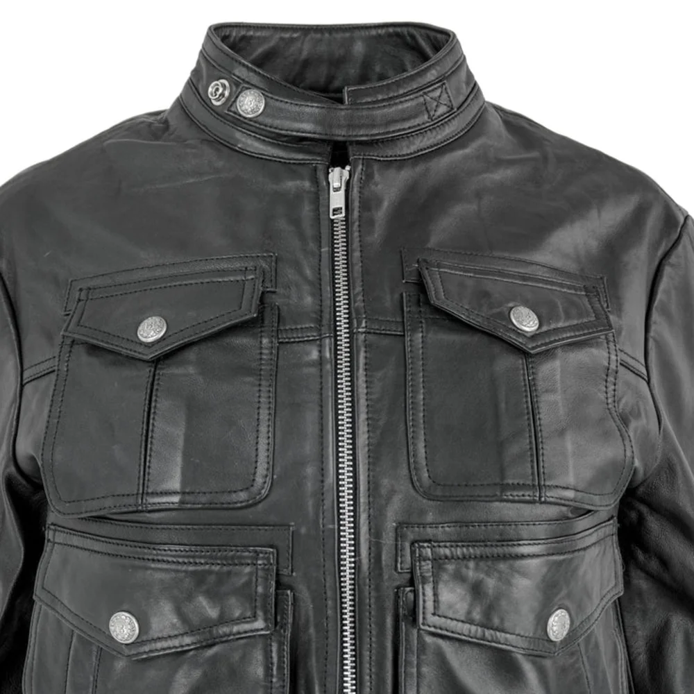 R13 Shrunken Biker Leather Jacket with Front Pockets, STILL FULL PRICE ELSEWHERE - Picture 4 of 8